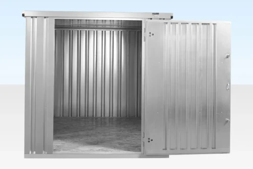 3M X 2.1M Flat Pack Storage Container – Galvanised - Image 2