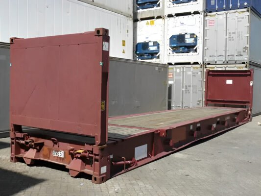 40Ft X 8Ft Used Flat Rack Shipping Container - Fortress containers
